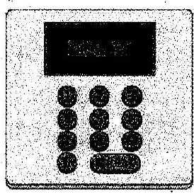 Scene: An electronic keypad with a screen and nine buttons arranged in a 3x3 grid — from the JLPT N2 Dec 2017 listening section