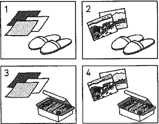 Picture options. Option 1: Two plain sheets of paper and slippers Option 2: Two photo postcards and slippers Option 3: Two plain sheets of paper and a box of tea bags Option 4: Two photo postcards and a box of tea bags — from the JLPT N4 2018 listening section